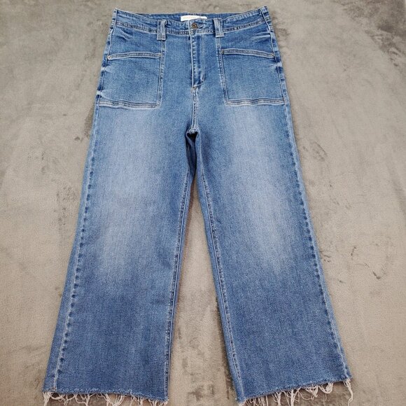 Altar'd State Denim - Altard State Jeans Womens Size 31 Blue Wide Leg High Rise Large Pockets Crop